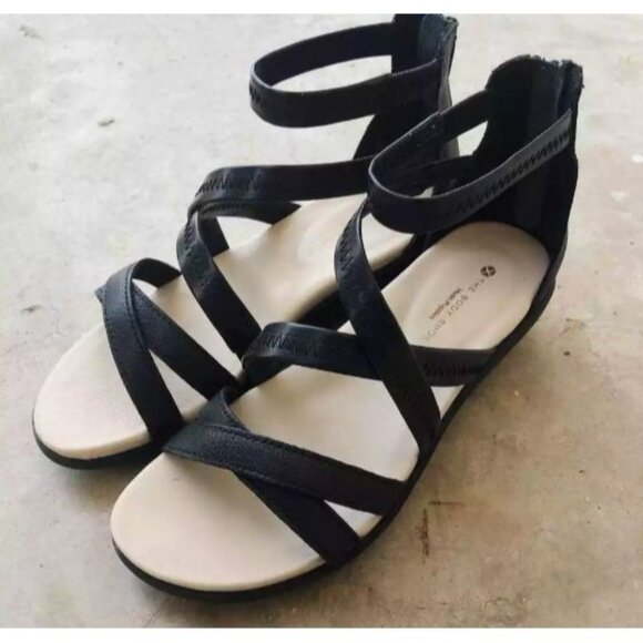 HUSH PUPPIES Women's Gladiator Sandals Leather Black Sz 10 - Picture 3 of 4